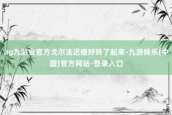 ag九游会官方戈尔法迟缓好转了起来-九游娱乐(中国)官方网站-登录入口